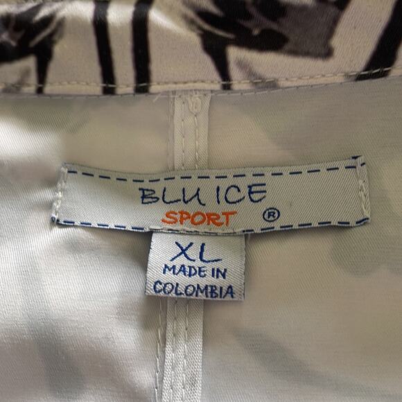 Blu Ice Sport Black & White Funky Artsy  Full Zip Jacket Size XL - Picture 4 of 8